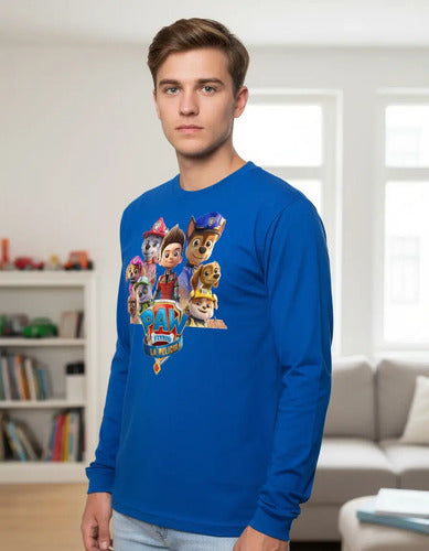 Polera Manga Larga Algodón Niños Paw Patrol Pelicula