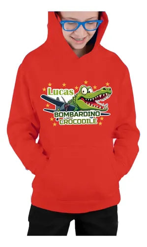 Polerón Canguro Bombardino Cocodrilo Personalizado Niños