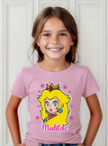 Polera Princesa Peach Niñas Algodón 100% Personalizada