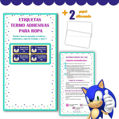 Etiquetas Escolares Personalizadas Utiles Y Ropa Sonic Azul Todas