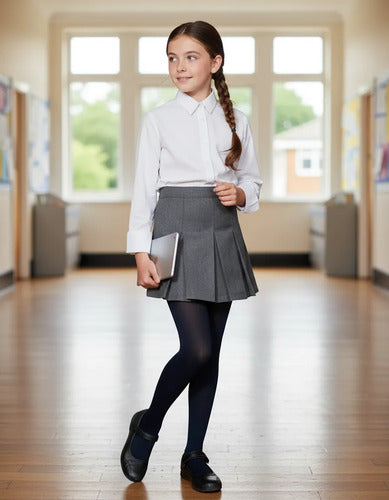 Pack 2 Calzas Niña Polar Stretch Escolar Azul Colegio
