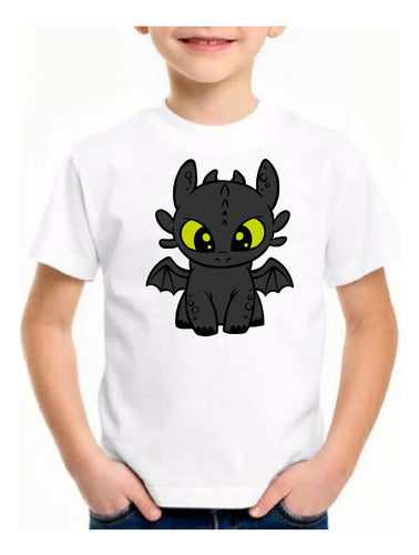 Polera Color Algodón 100% Niño Chimuelo Como Entrenar Dragon
