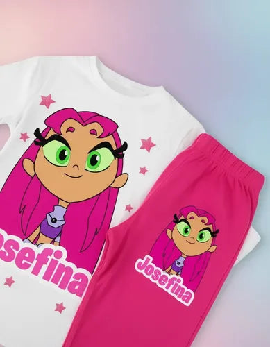 Pijama Largo Starfire Jóvenes Titanes Personalizado Algodón