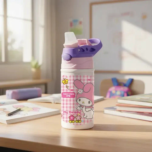 Botella Agua Colegio My Melody Personalizada Niñas Blanco