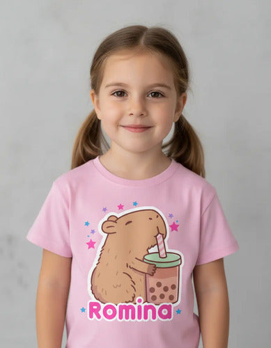 Polera Y Calza Capibara Conjunto Niñas Personalizado