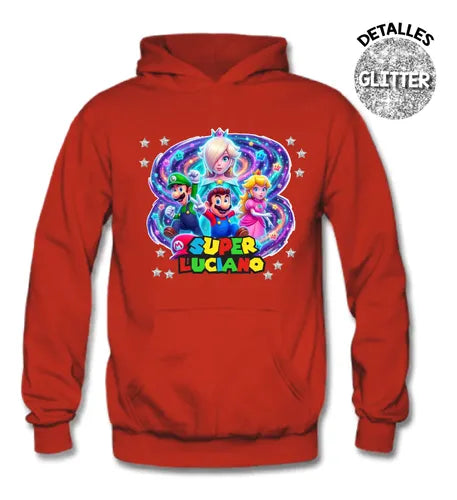 Buzo Super Mario Galaxy Poleron Pantalon Personalizado Niño
