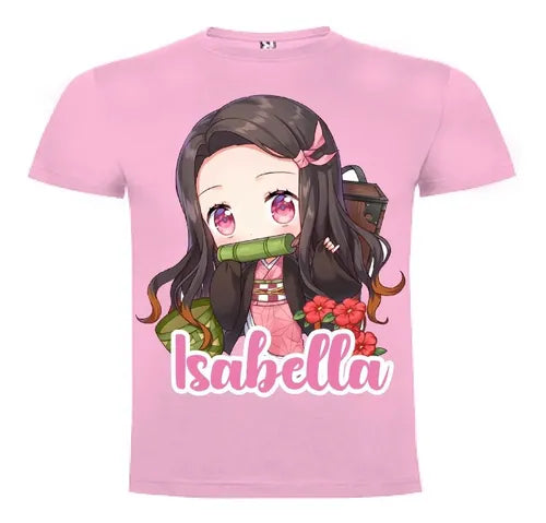 Polera Demon Slayer Kimetsu Niñas Personalizada Algodón 100%