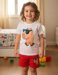 Pijama Corto Niñoss Algodon Capibara Lentes Capybara
