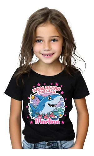 Polera Tralalero Tralala Niñas Personalizada Algodón 100%