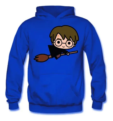 Polerón Canguro Algodón Niños Harry Potter Escoba