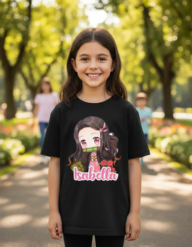 Polera Demon Slayer Kimetsu Niñas Personalizada Algodón 100%