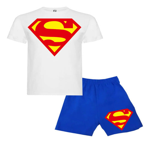 Pijama Corto Niños Algodon Superman