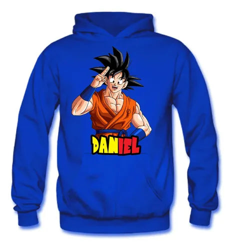 Polerón Canguro Dragon Ball Z Goku Personalizado Niños