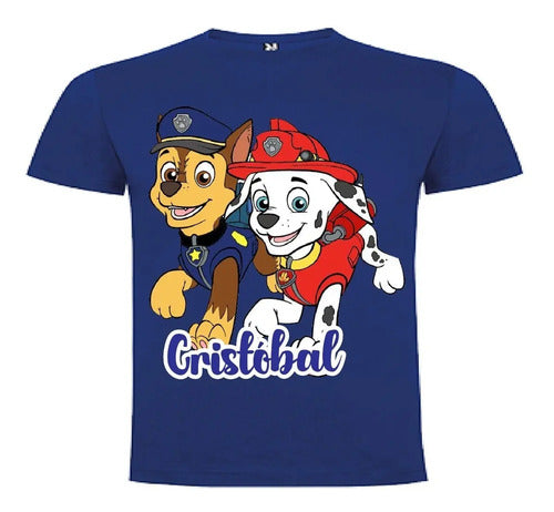 Polera Chase Y Marshall Paw Patrol Niños Personalizada