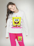 Pijama Largo Bob Esponja Niñas Personalizado Algodon