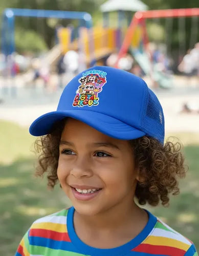 Jockey Circo Digital Niños Personalizado Ajustable Azul Talla Niños Circo Digital