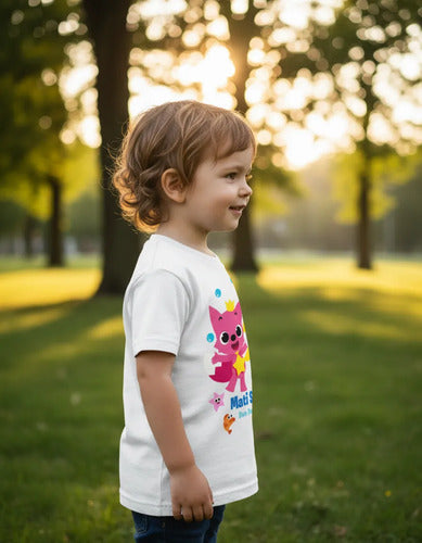 Polera Baby Shark Pink Fong Cumpleaños Personalizada