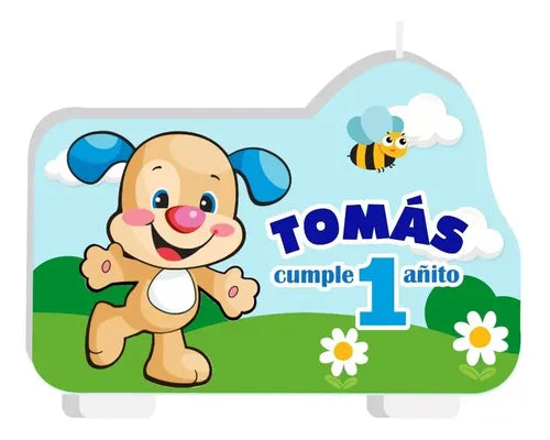 Vela De Cumpleaños Perrito Rie Y Aprende Personalizada