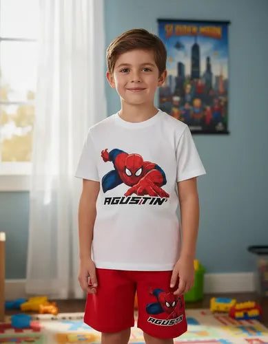 Pijama Spiderman Personalizado Niños 100%  Algodón