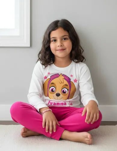 Pijama Largo Skye Paw Patrol 3 Personalizado Algodón