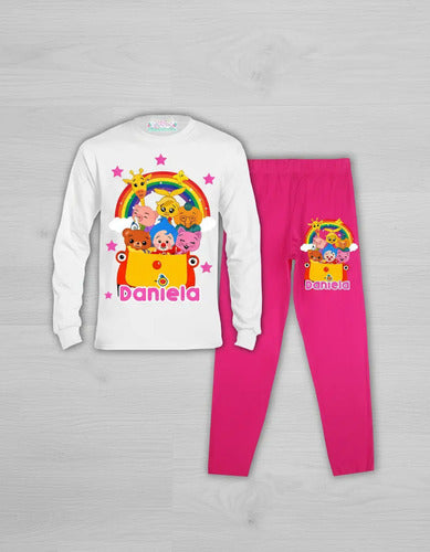 Pijama Largo Plim Plim Niñas Algodón Personalizado