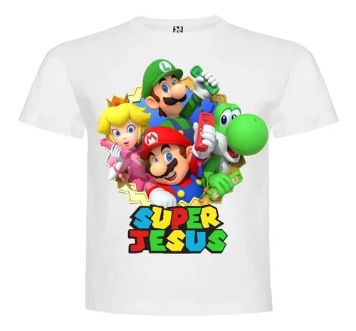 Polera Mario Yoshi Luigi Peach Personalizada Algodón 100%