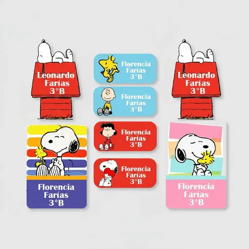 Etiquetas Escolares Personalizadas Snoopy