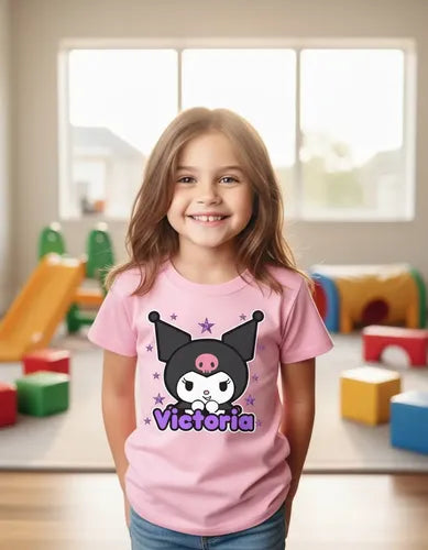 Polera Kuromi Niñas Personalizada Algodón 100% D2