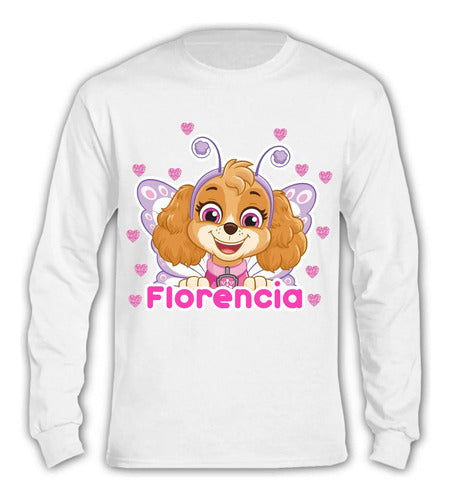 Polera Larga Skye Paw Patrol Hada Personalizada Niñas