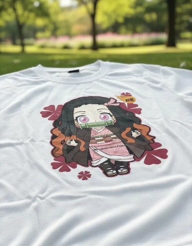 Camiseta Polar Manga Larga Polera Niñas Nezuko Kawaii