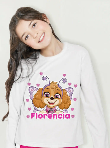 Polera Larga Skye Paw Patrol Hada Personalizada Niñas
