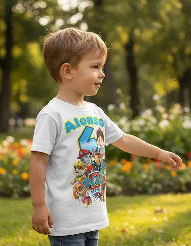 Polera Paw Patrol 4 Personalizada Regalo Niño Cumpleaños