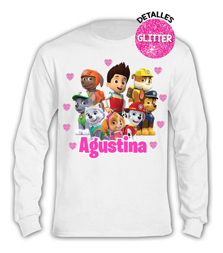 Pijama Largo Paw Patrol Niñas Personalizado Algodón