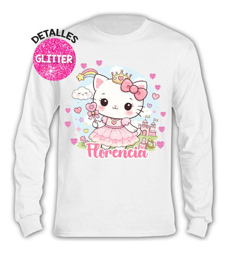 Pijama Largo Niña Gatita Unicornio Personalizado Algodón