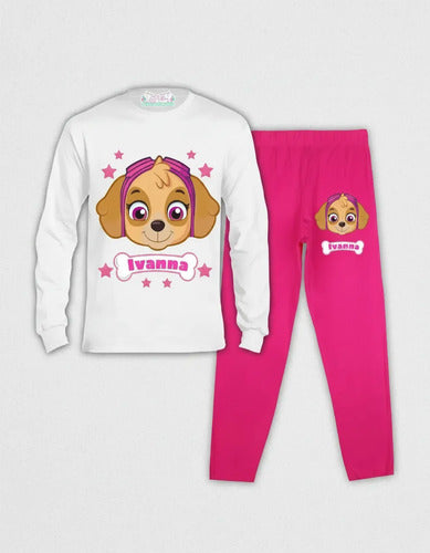 Pijama Largo Skye Paw Patrol 3 Personalizado Algodón