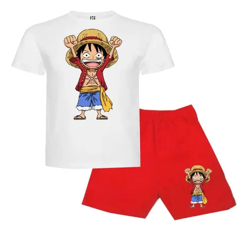 Pijama Corto Niños Algodon Luffy One Piece