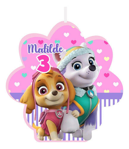 Vela De Cumpleaños Skye Everest Paw Patrol 2 Personalizada