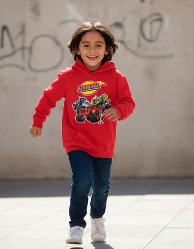 Poleron Blaze And The Monster Machine  Personalizado 10 Rojo