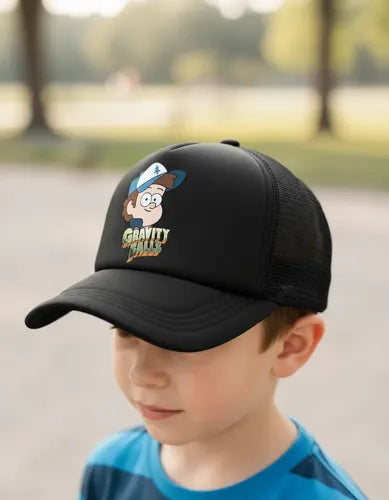 Jockey Gorro Niños Gravity Falls Regalo Navidad Negro 2-12