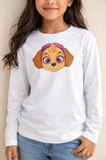 Camiseta Polar Manga Larga Polera Niñas Skye Paw Cabeza