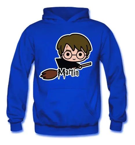 Polerón Harry Potter En Escoba Personalizado Niños Y Niñas