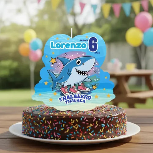 Vela De Cumpleaños Tralalero Tralala Personalizada Niños