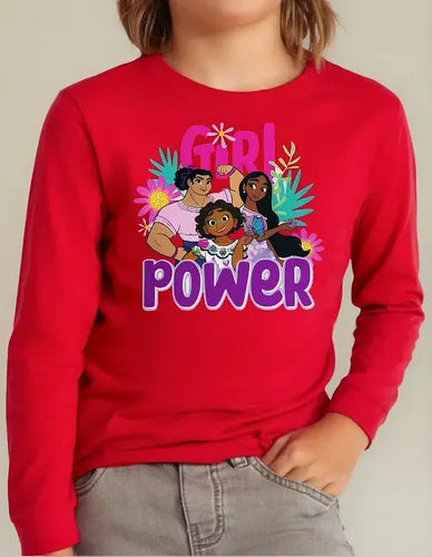 Polera Manga Larga Algodón Niñas Encanto