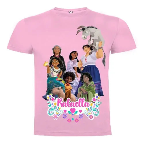 Polera Encanto 4 Niñas Personalizada Algodón 100%