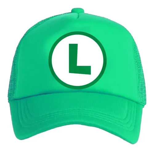 Jockey Gorro Niños Luigi Bros L Logo Regalo Navidad Verde Musgo