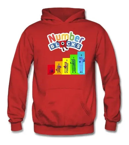 Polerón Canguro Algodón Niños Number Blocks