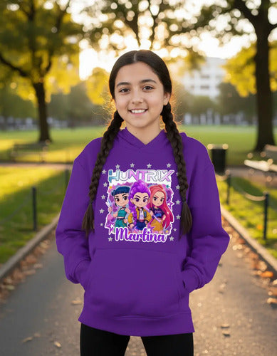 Polerón Huntrix Demon Hunters K Pop Personalizado Niñas D1