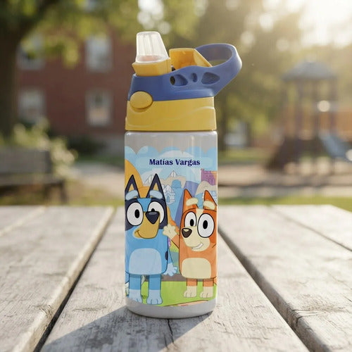 Botella Agua Colegio Bluey Personalizada Niño