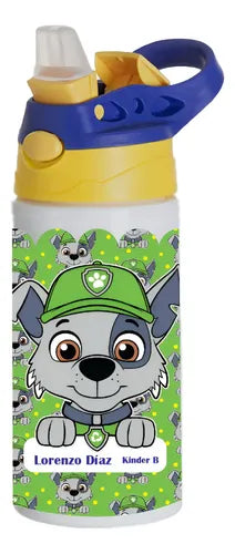 Botella Agua Colegio Rocky Paw Patrol Personalizada Niños