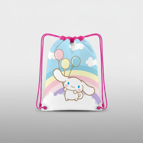 Mochila Bolsa Tela Morall Jardin Infantil Colegio Cinamoroll Fucsia Liso